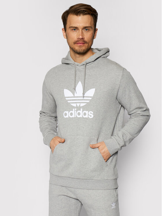 adidas Felpa Trefoil Warm Up DT7963 Grigio Regular Fit Modivo