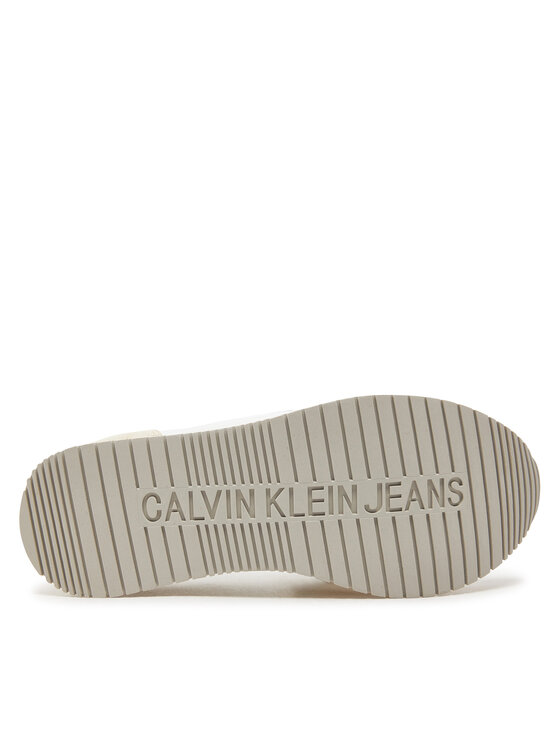 Calvin Klein Jeans Calvin Klein Jeans Sneakersy Runner Sock Laceup Ny-Lth Wn YW0YW00840 Bílá