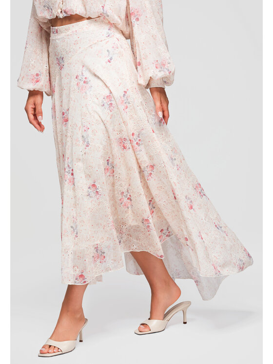 Ombre Ombre Spódnica maxi OW-GL-E0008 Beżowy Regular Fit