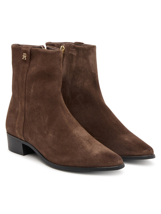 Tommy Hilfiger Tommy Hilfiger Боти Pointy Zip Bootie FW0FW08981 Кафяв