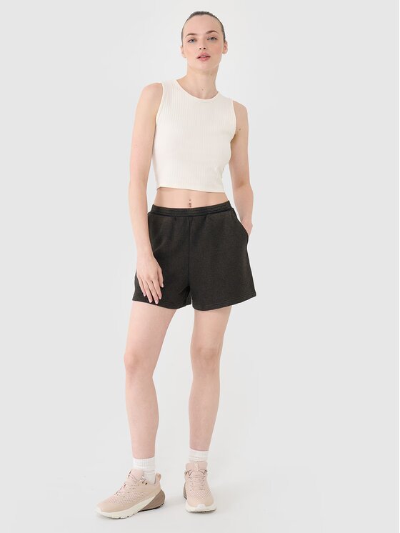 4F 4F Šortky z materiálu 4FRSS25TSHOF699-20S Černá Oversize