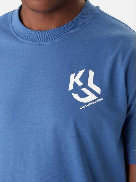 Karl Lagerfeld Jeans Karl Lagerfeld Jeans T-Shirt A2M17072 Niebieski Regular Fit