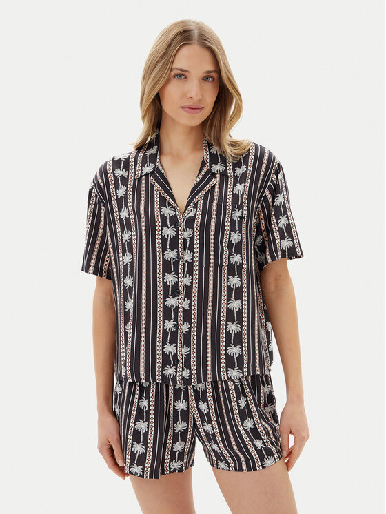 Volcom Volcom Košulja Sun Stunner B0412500 Crna Boxy Fit