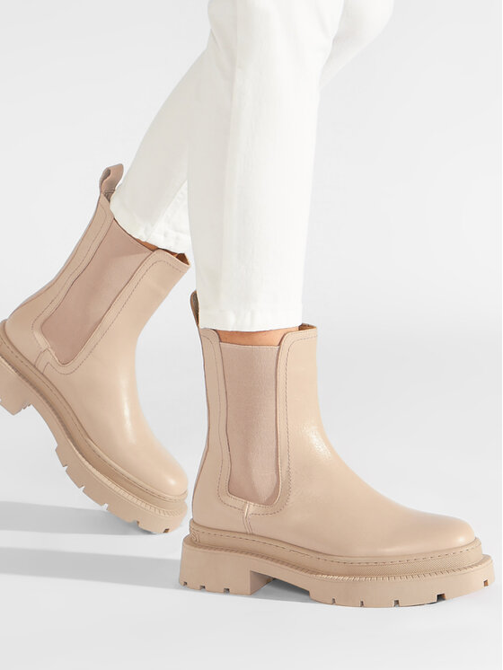 Gino Rossi Gino Rossi Kotníková obuv s elastickým prvkem 222FW103 Béžová
