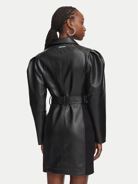 KARL LAGERFELD KARL LAGERFELD Šaty z imitácie kože B3W13001 Čierna Regular Fit