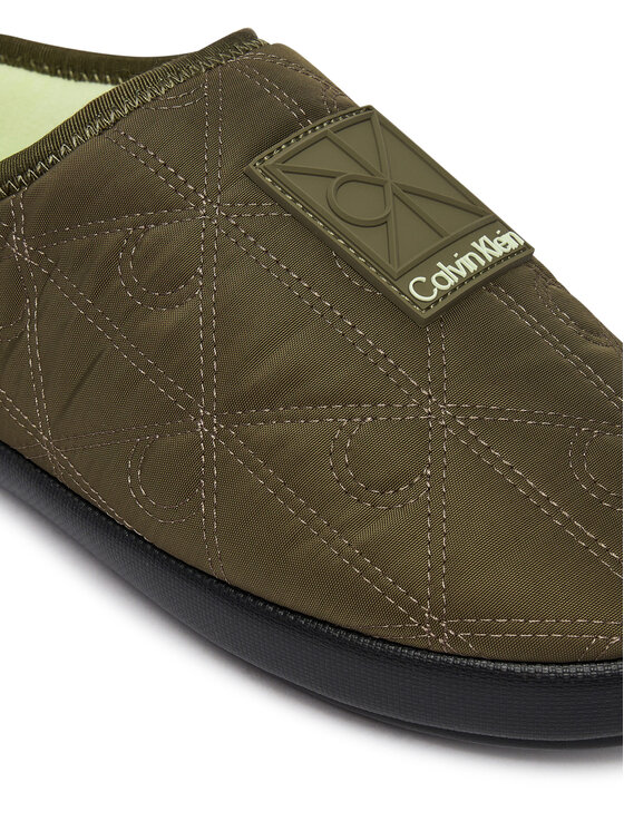 Calvin Klein Calvin Klein Papuci de casă Home Slipper Quilted Rip Emblem HM0HM02280 Kaki