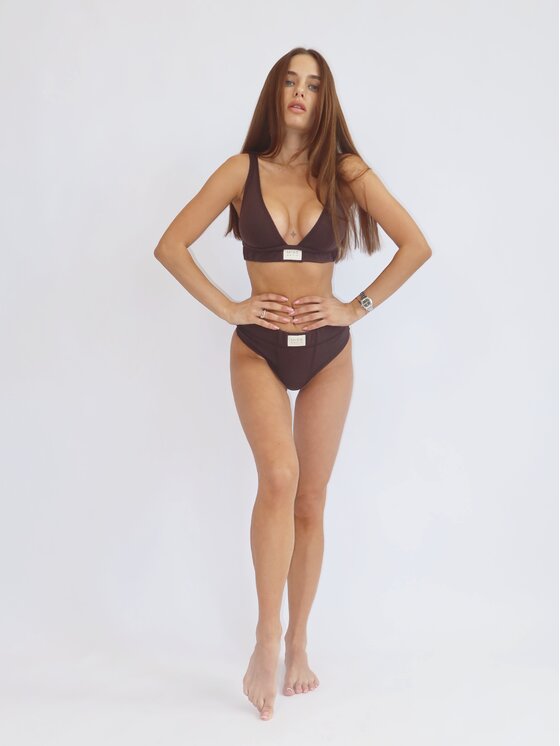 MissDenim MissDenim Biustonosz bezfiszbinowy Cotton Bra Brązowy