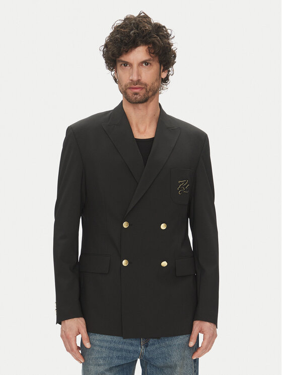 KARL LAGERFELD Giacca da abito 155102 552037 Nero Slim Fit, taglia : 56