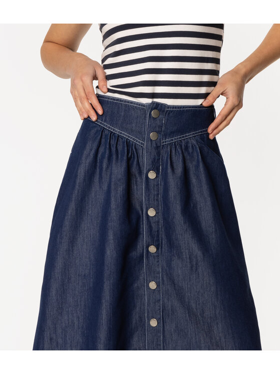 Lee Cooper Lee Cooper Spódnica jeansowa LEIDA 1027 Niebieski Regular Fit