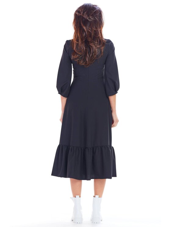 Awama Awama Sukienka codzienna A345 Czarny Basic Fit