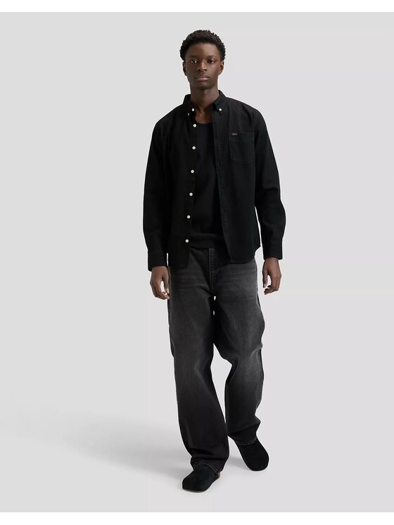 Lee Lee Koszula BUTTON DOWN Czarny Regular Fit