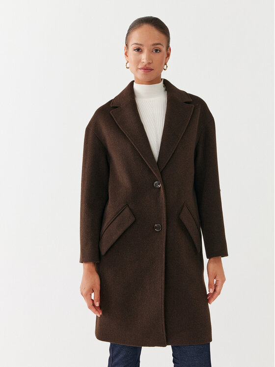 Női Gyapjú kabát Guess, Méret: XXL, Barna, Elly W2BL0H WEWU0