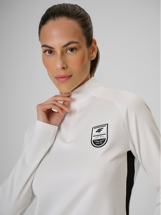 4F 4F Bluza techniczna FOOTBALL Biały Regular Fit