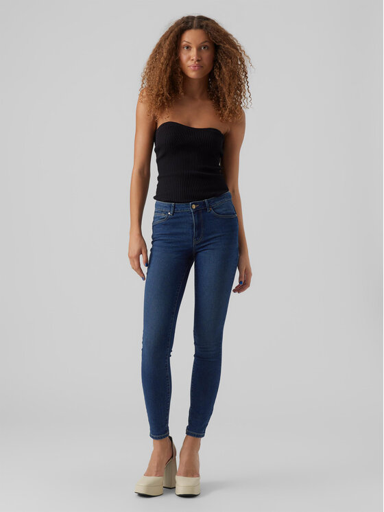 Vero Moda Vero Moda Дънки June 10278817 Тъмносин Slim Fit