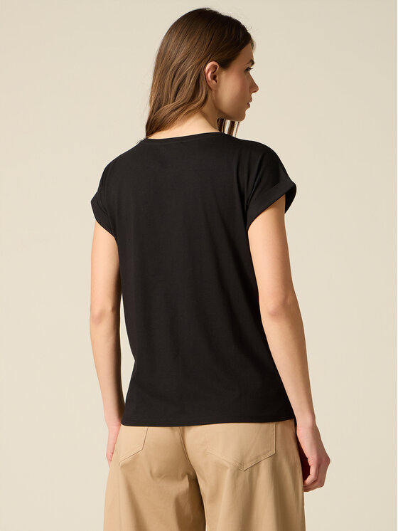 Oltre Oltre T-Shirt G00DJ004618N033 Czarny Regular Fit