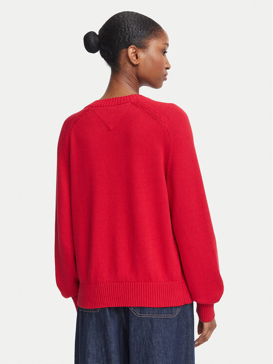 Tommy Jeans Tommy Jeans Пуловер Flag DW0DW23450 Червен Regular Fit