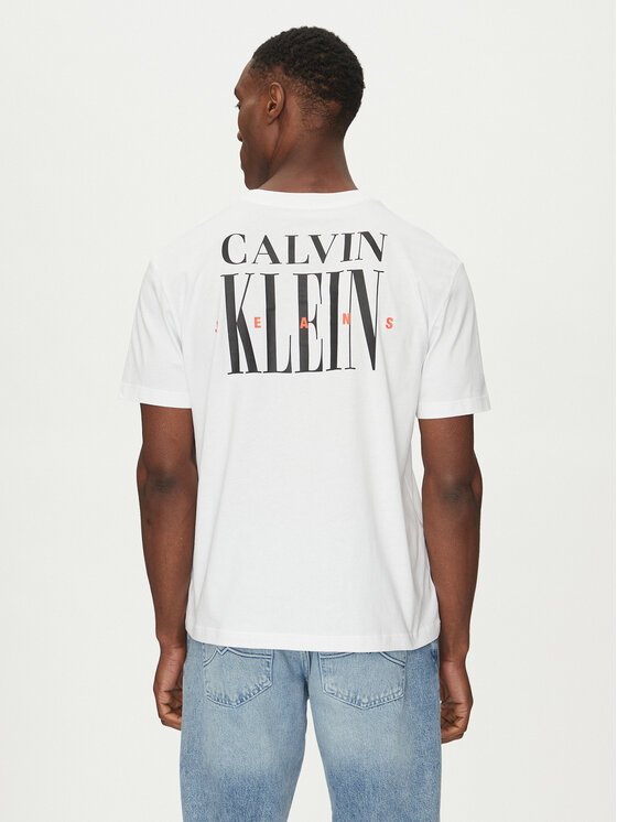 Calvin Klein Jeans Calvin Klein Jeans Tricou Serif Font Graphic J30J327473 Alb Regular Fit
