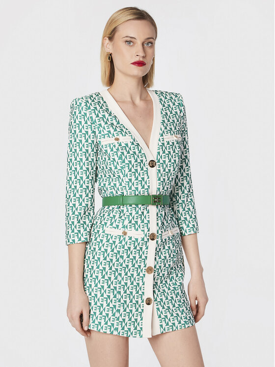 Elisabetta Franchi Elisabetta Franchi Ежедневна рокля AB-165-26E2-V580 Зелен Slim Fit