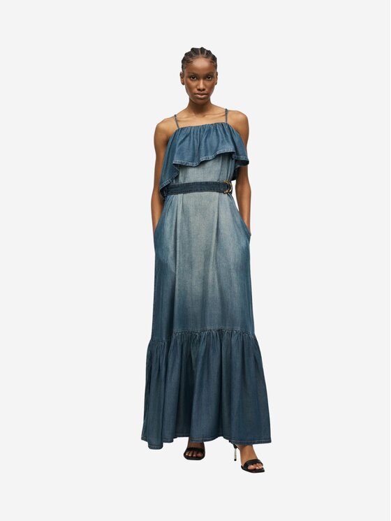 PINKO PINKO Vestito da giorno CHIARODILUNA ABITO LIGHT FLOWY Blu Regular Fit