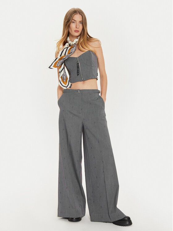 TWINSET TWINSET Top 242AM2044 Szary Slim Fit