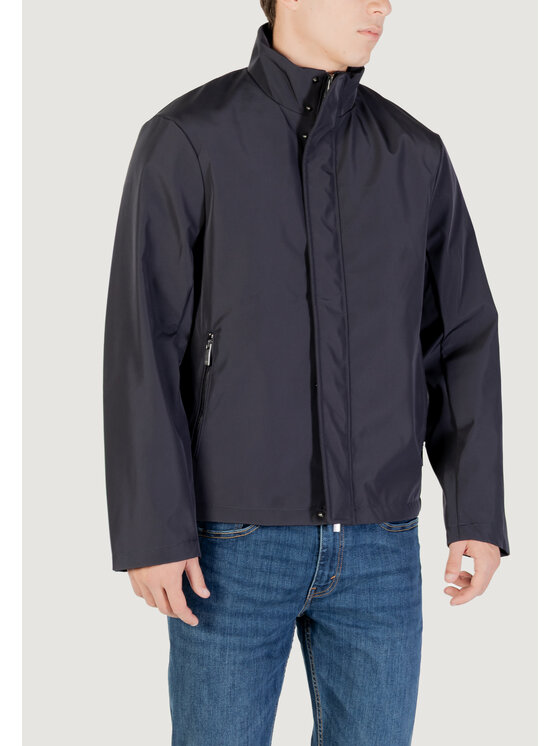 Armani Exchange Armani Exchange Giacca di pelle BLOUSON JACKET Blu Casual Fit