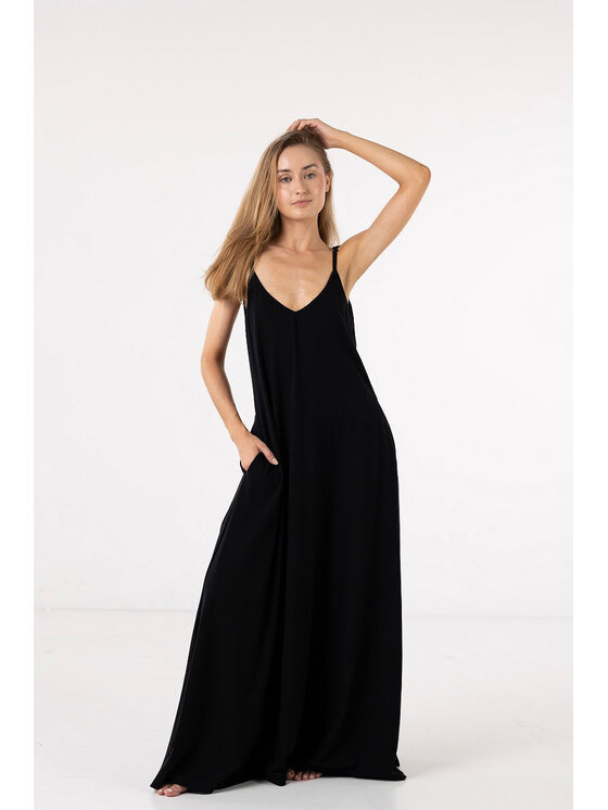Moonholi Moonholi Sukienka letnia Surf Girl SUMMER Czarny Oversize