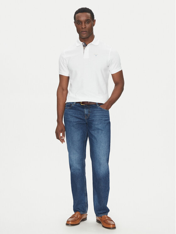 Barbour Barbour Тениска с яка и копчета Tartan MML0012WH11 Бял Tailored Fit