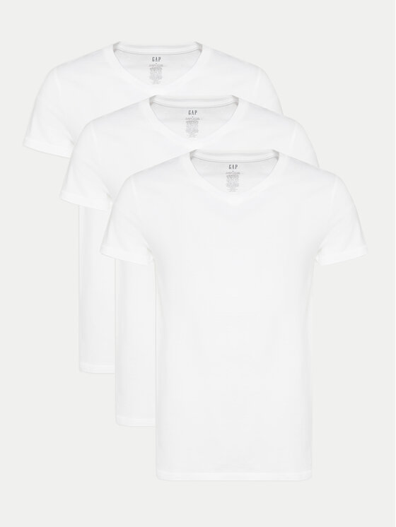 Gap Gap Set od 3 majice 483955-00 Bijela Regular Fit
