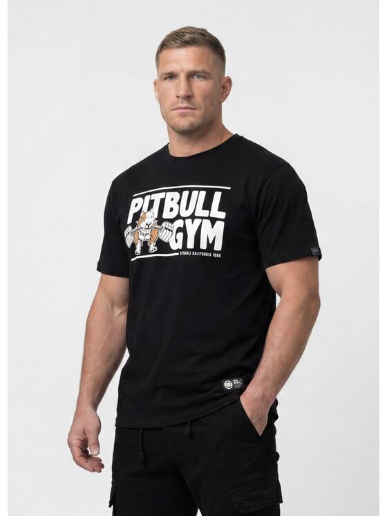 PITBULL PITBULL T-Shirt GYM Czarny Regular Fit