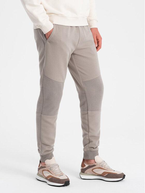 Ombre Ombre Teplákové kalhoty OM-PASK-0127 Hnědá Regular Fit