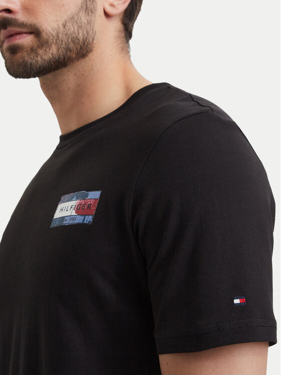 Tommy Hilfiger Tommy Hilfiger Marškinėliai MW0MW44876 Juoda Regular Fit