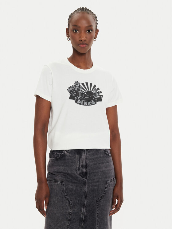 PINKO Pinko T-Shirt Trapani 100789 A23Z Λευκό Regular Fit