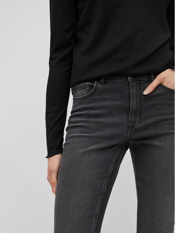 Vila Vila Jeansy Sarah 14084763 Szary Skinny Fit