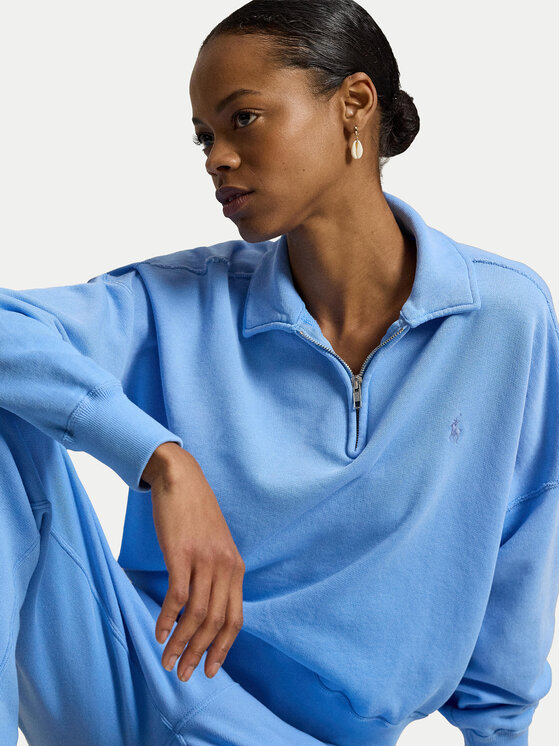 Polo Ralph Lauren Polo Ralph Lauren Džemperis ar kapuci 211B18686005 Gaiši zils Relaxed Fit