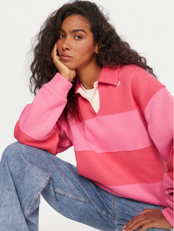 Roxy Roxy Pulóver Cross Your Mind ERJFT05015 Rózsaszín Boxy Fit