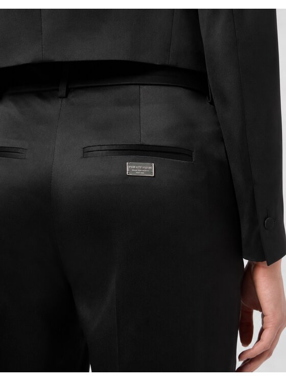 PHILIPP PLEIN PHILIPP PLEIN Bavlnené nohavice 31260 Čierna Straight Fit