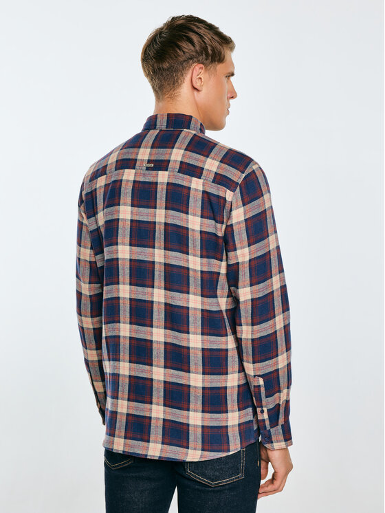 BIG STAR BIG STAR Koszula FLANENO Granatowy Basic Fit