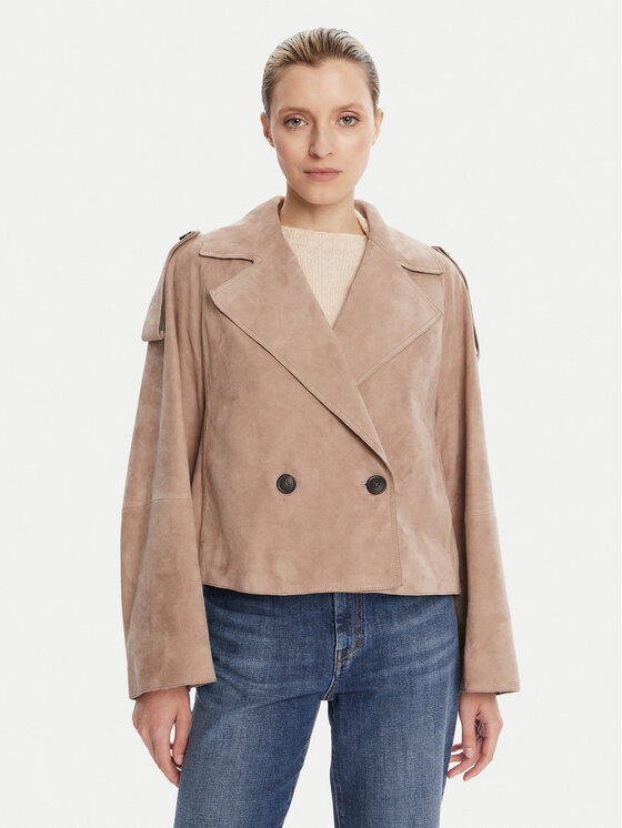 Weekend Max Mara Weekend Max Mara Geacă de piele Maga 2525446061 Maro Regular Fit