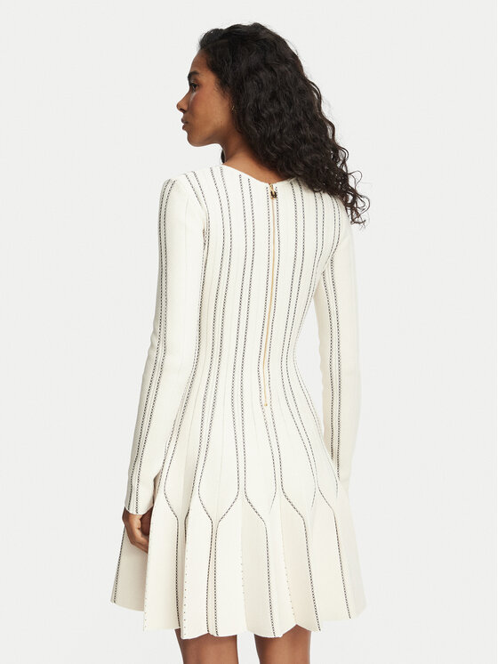 Elisabetta Franchi Elisabetta Franchi Strickkleid AM-39Q-67E2-V590 Creme Fitted Fit