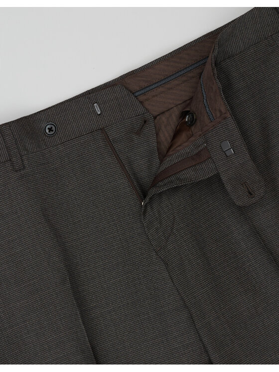 Borgio Borgio Spodnie garniturowe Pertosa Brązowy Slim Fit