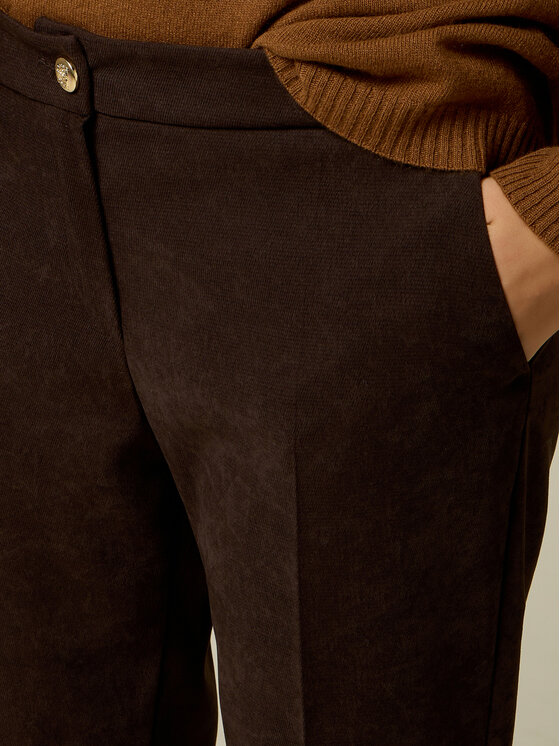 Oltre Oltre Spodnie materiałowe P062R009574N032 Brązowy Regular Fit