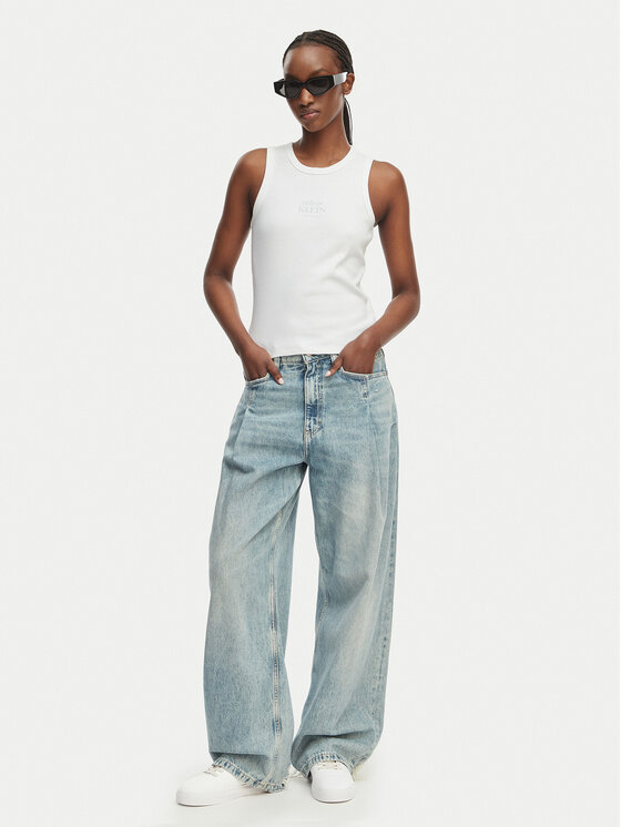 Calvin Klein Jeans Calvin Klein Jeans Top LV047F239G Biela Slim Fit