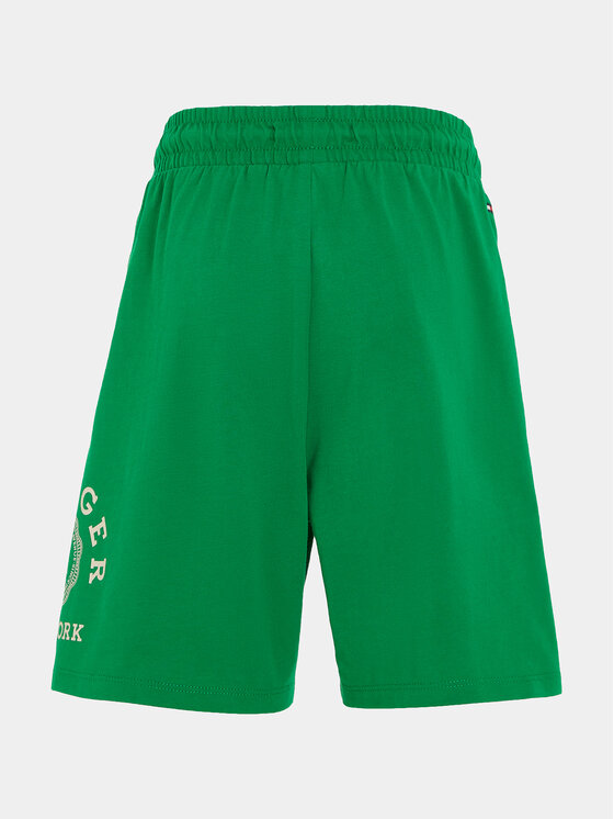 Tommy Hilfiger Tommy Hilfiger Pantaloni scurți sport Monogram Wreath KB0KB09002 M Verde Regular Fit