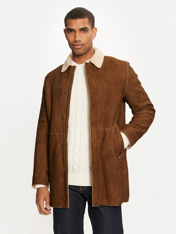 Milestone Milestone Cappotto in shearling Tabeo 431632 21045 Marrone Regular Fit
