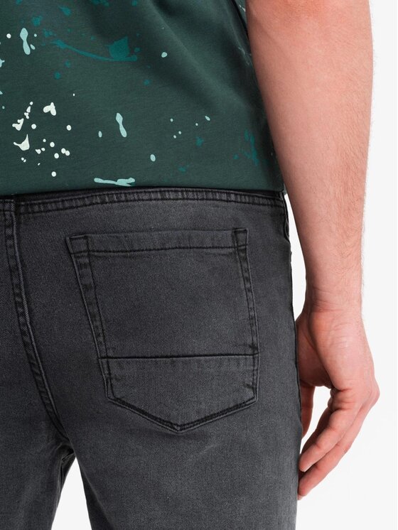 Ombre Ombre Szorty jeansowe OM-SRDS-0186 Szary Classic Fit