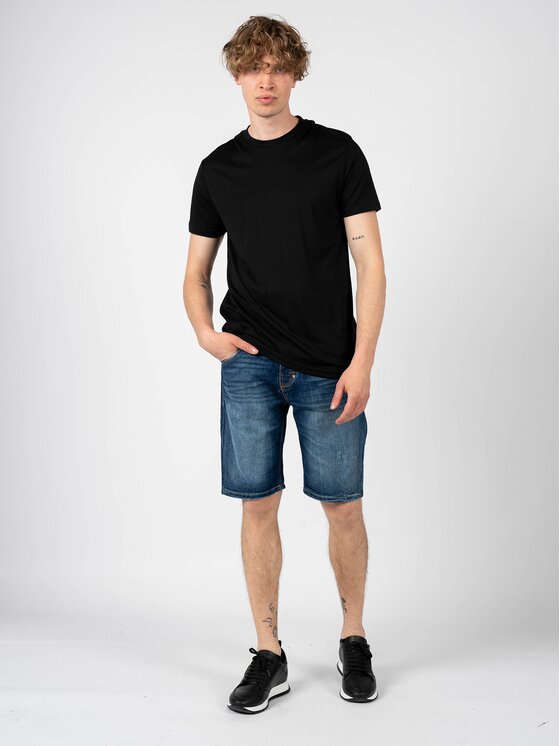Les Hommes Les Hommes T-Shirt LS234335-469U | Back Lable Μαύρο Regular Fit
