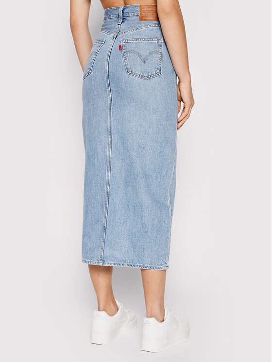 Levi's® Levi's® Дънкова пола Slit Front Denim 39450-0005 Син Regular Fit