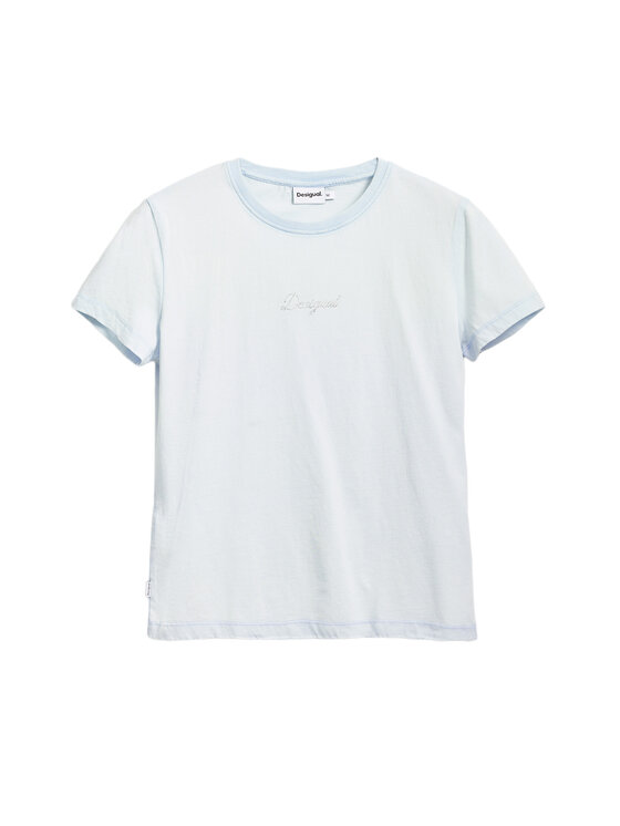 Desigual Desigual T-Shirt 25SWTK15 Světle modrá Regular Fit