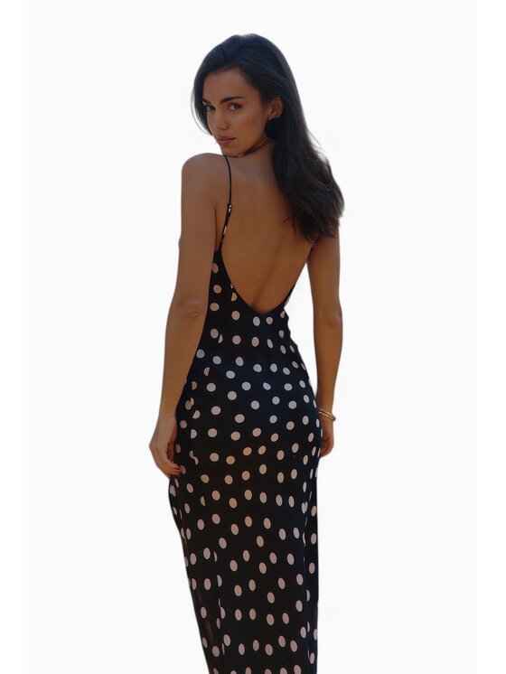 RÊVER DE MOI RÊVER DE MOI Sukienka codzienna JULIETTE BLACK DOTS DRESS Czarny Slim Fit