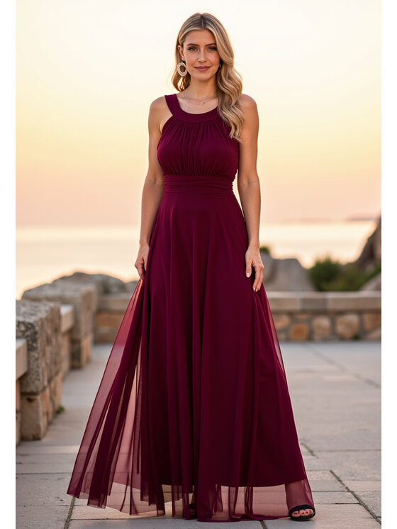 FIGL FIGL Abito da sera M1171 Bordeaux Flared Fit
